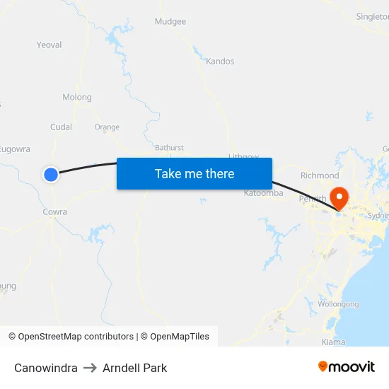 Canowindra to Arndell Park map