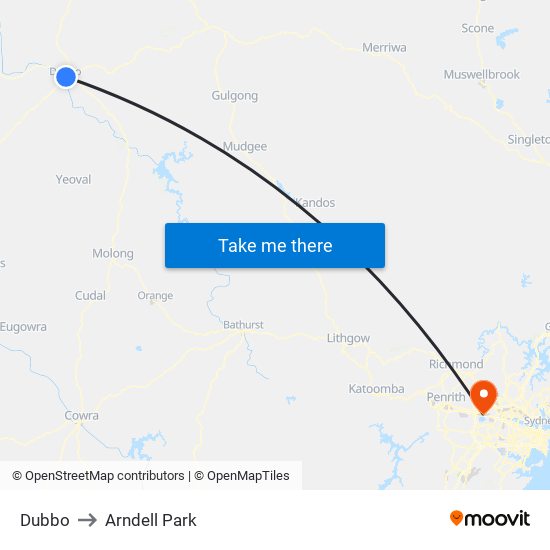 Dubbo to Arndell Park map