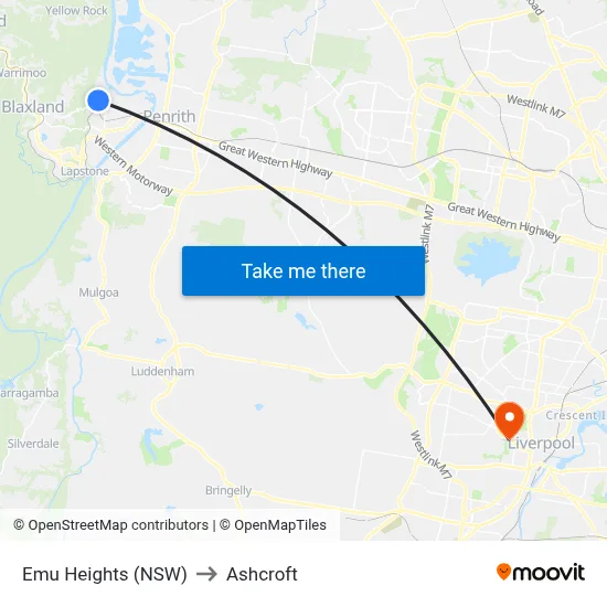 Emu Heights (NSW) to Ashcroft map