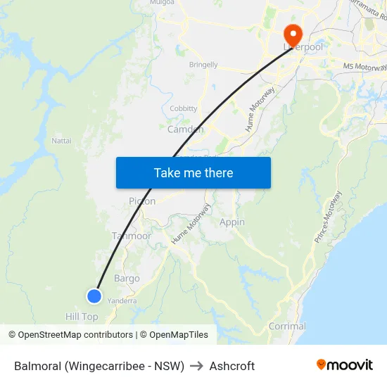 Balmoral (Wingecarribee - NSW) to Ashcroft map