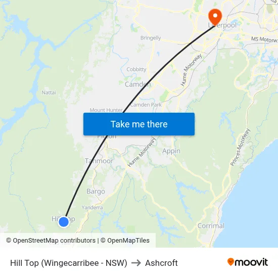 Hill Top (Wingecarribee - NSW) to Ashcroft map