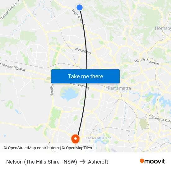 Nelson (The Hills Shire - NSW) to Ashcroft map