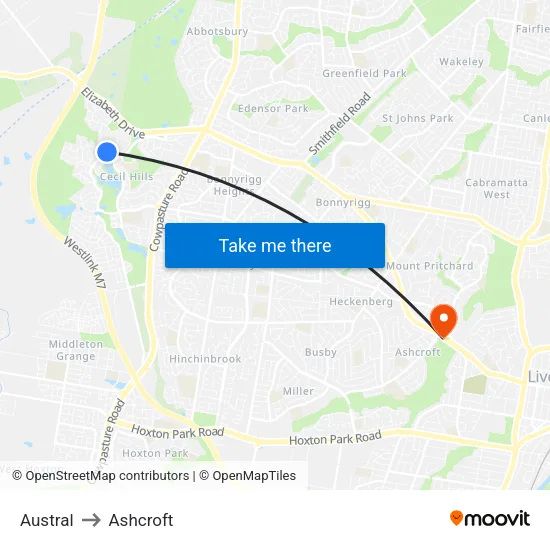Austral to Ashcroft map