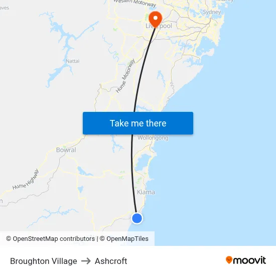 Broughton Village to Ashcroft map