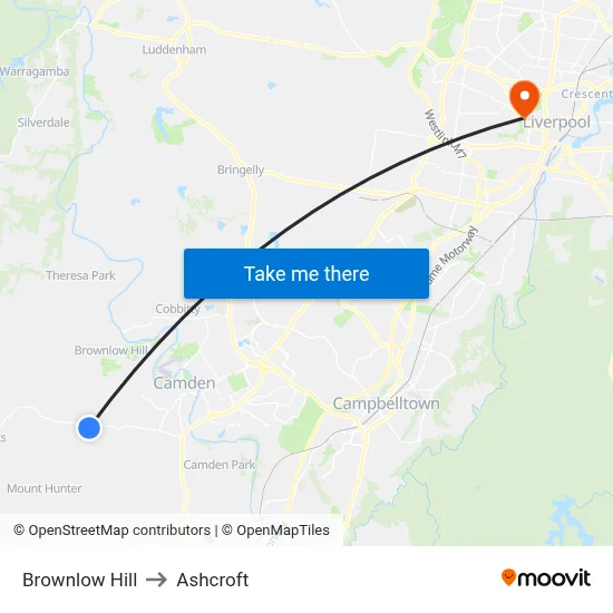 Brownlow Hill to Ashcroft map