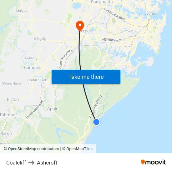 Coalcliff to Ashcroft map