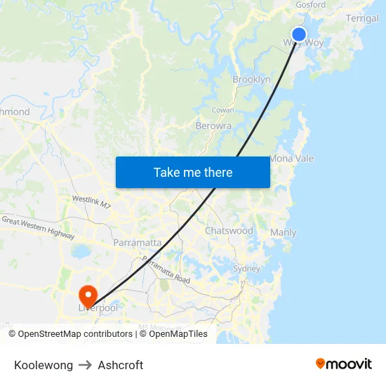 Koolewong to Ashcroft map