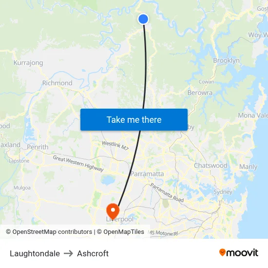 Laughtondale to Ashcroft map
