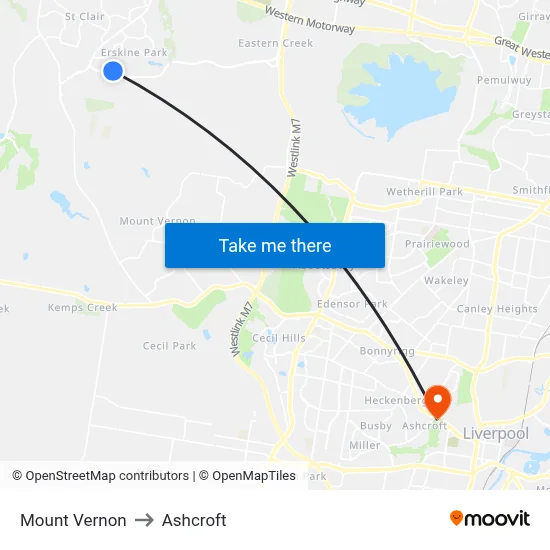 Mount Vernon to Ashcroft map