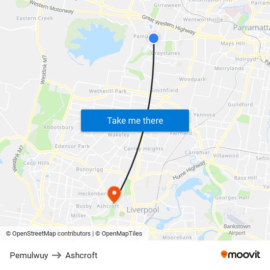 Pemulwuy to Ashcroft map