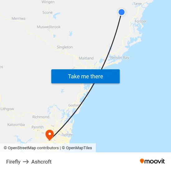 Firefly to Ashcroft map