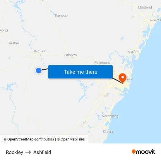 Rockley to Ashfield map