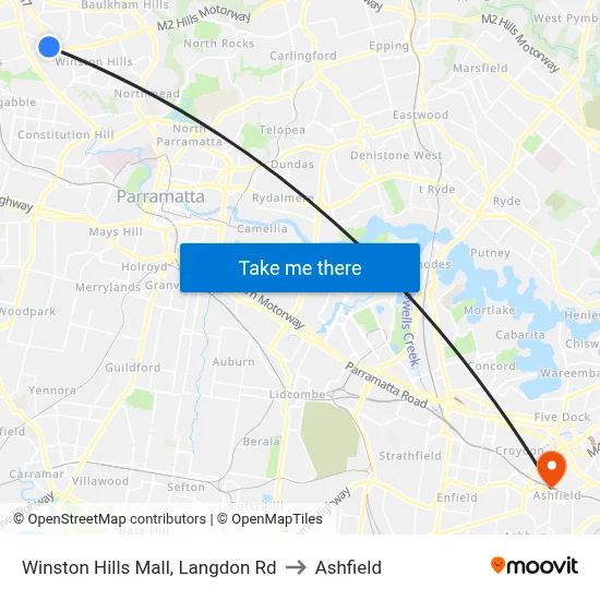 Winston Hills Mall, Langdon Rd to Ashfield map