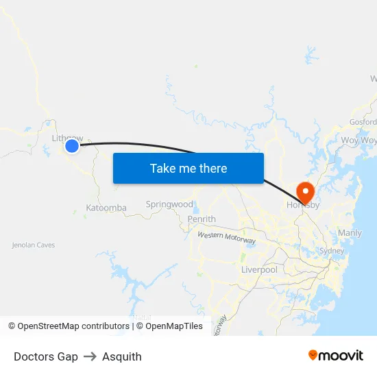 Doctors Gap to Asquith map