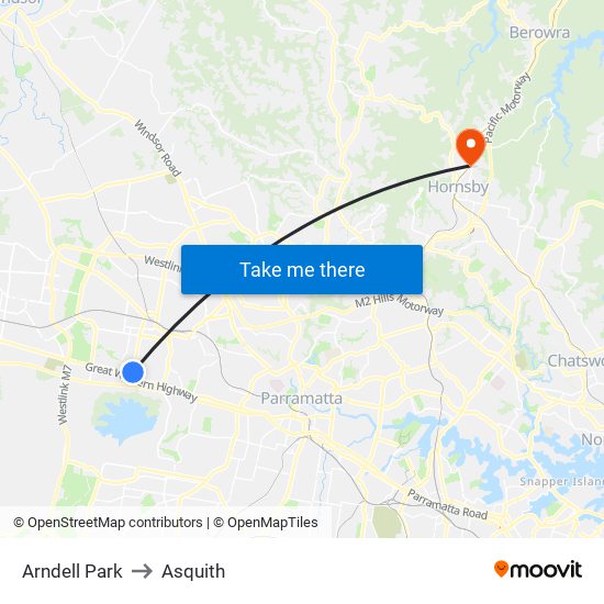 Arndell Park to Asquith map