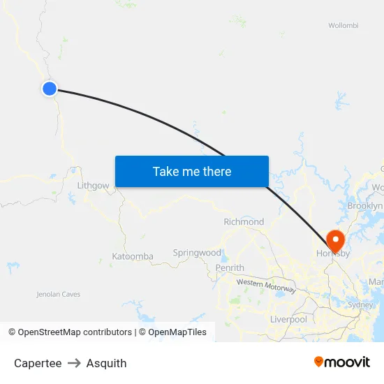 Capertee to Asquith map