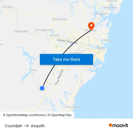Couridjah to Asquith map