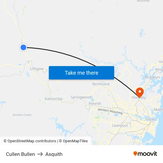 Cullen Bullen to Asquith map