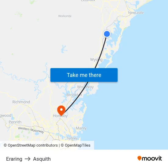 Eraring to Asquith map