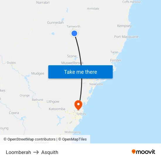 Loomberah to Asquith map