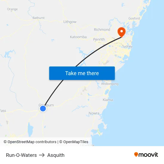 Run-O-Waters to Asquith map