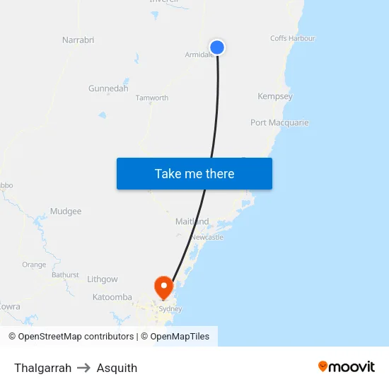 Thalgarrah to Asquith map