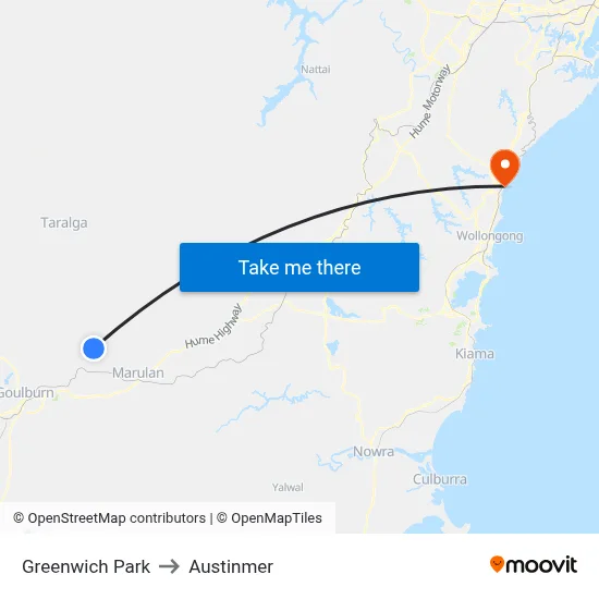 Greenwich Park to Austinmer map