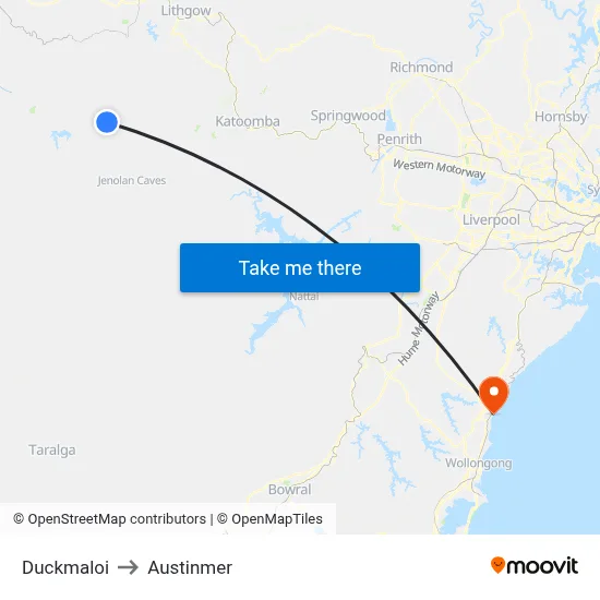 Duckmaloi to Austinmer map
