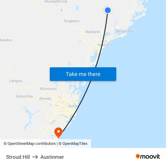 Stroud Hill to Austinmer map