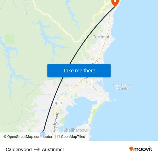 Calderwood to Austinmer map