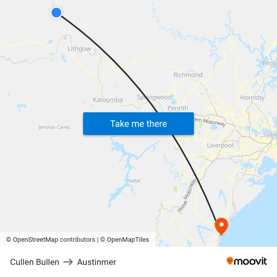 Cullen Bullen to Austinmer map