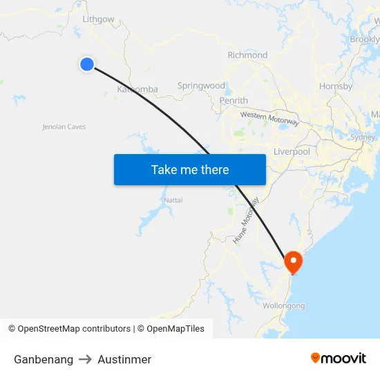 Ganbenang to Austinmer map