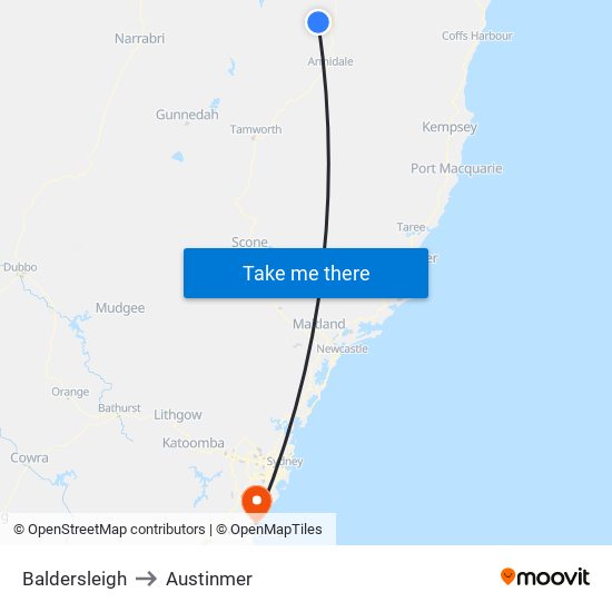 Baldersleigh to Austinmer map