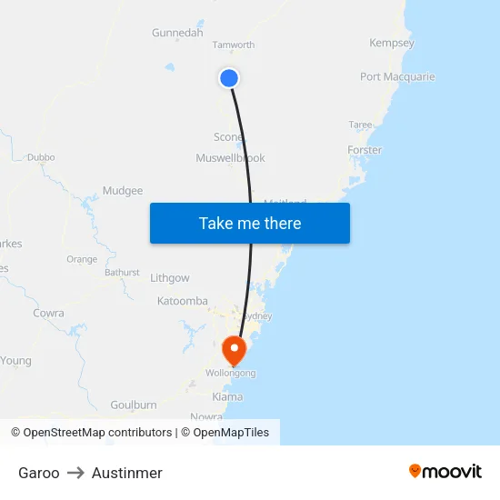 Garoo to Austinmer map
