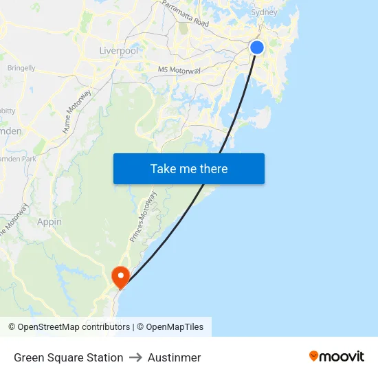 Green Square Station to Austinmer map