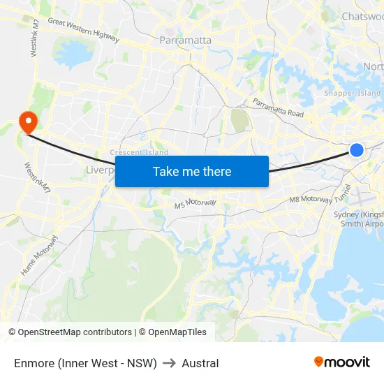 Enmore (Inner West - NSW) to Austral map