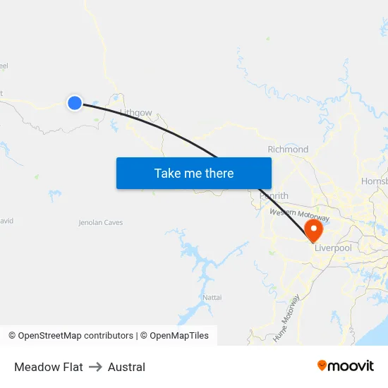 Meadow Flat to Austral map