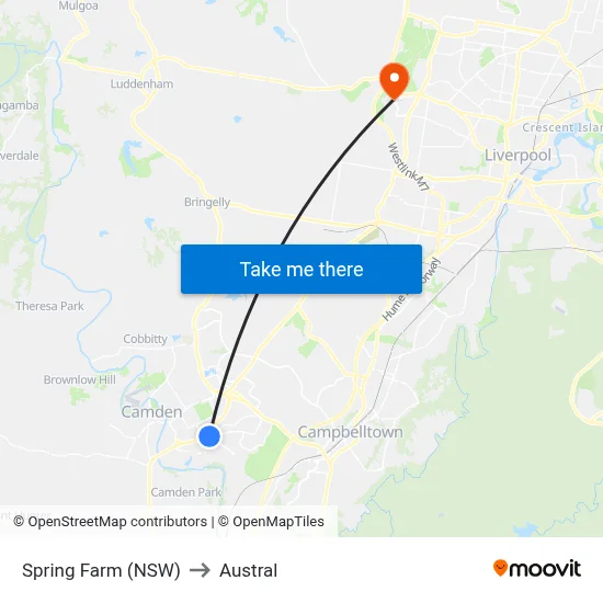 Spring Farm (NSW) to Austral map