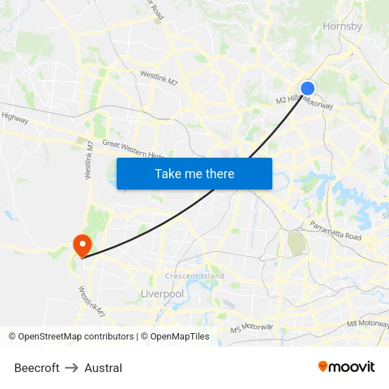 Beecroft to Austral map