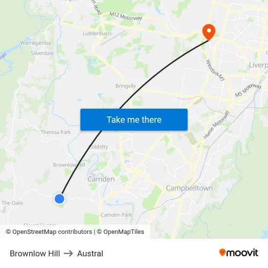 Brownlow Hill to Austral map