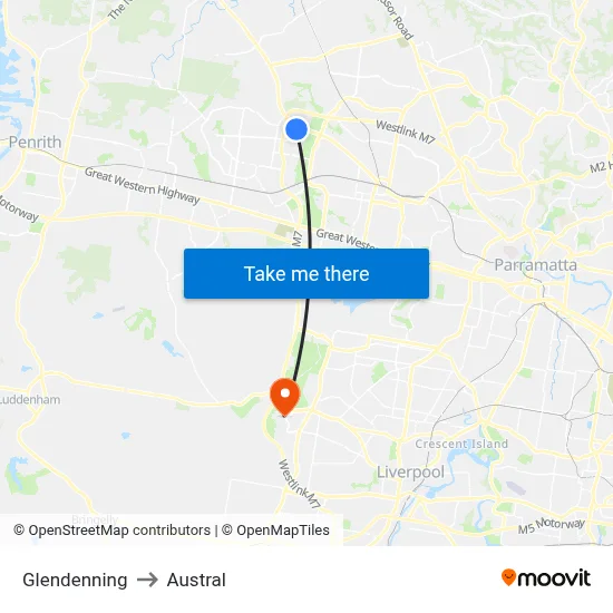 Glendenning to Austral map
