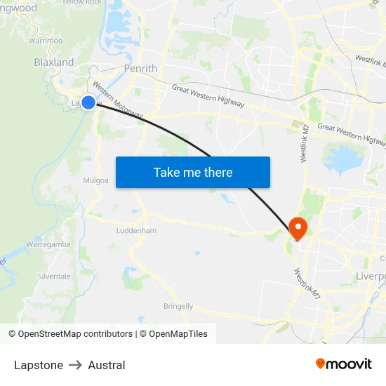 Lapstone to Austral map