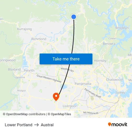 Lower Portland to Austral map