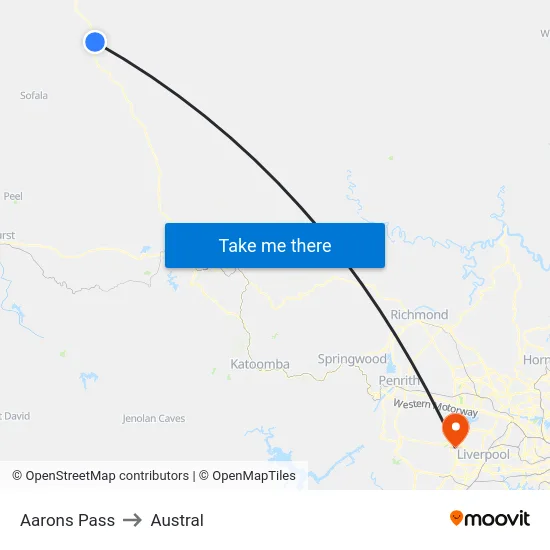 Aarons Pass to Austral map