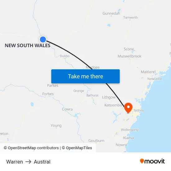 Warren to Austral map