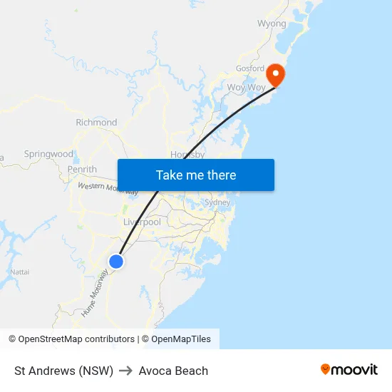 St Andrews (NSW) to Avoca Beach map