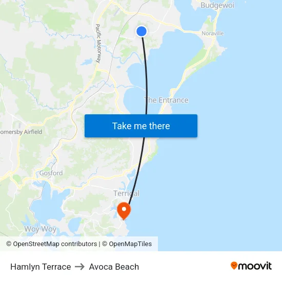 Hamlyn Terrace to Avoca Beach map
