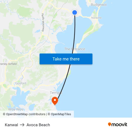 Kanwal to Avoca Beach map