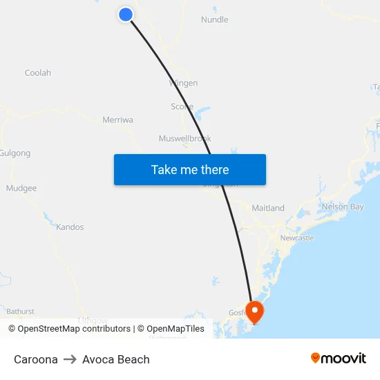 Caroona to Avoca Beach map