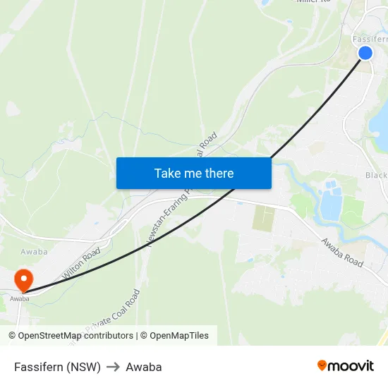 Fassifern (NSW) to Awaba map